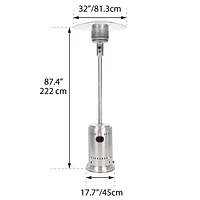 Chauffage de terrasse au propane de Paramount Furniture (L10-SS-PP) - Acier inoxydable