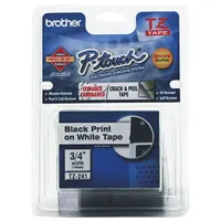 Brother 3/4" Black on White Label Tape (TZE241)