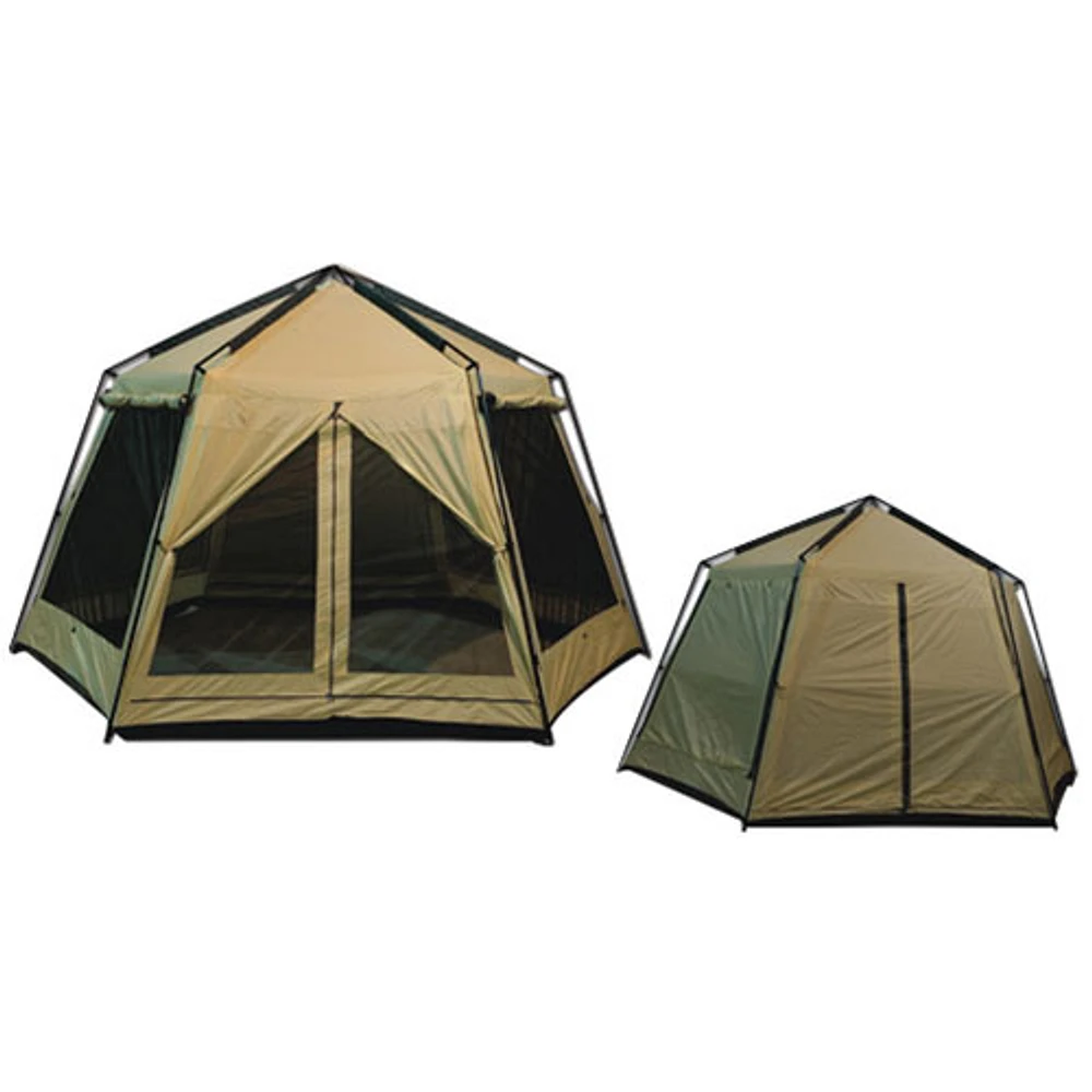 World Famous Lodge Screenhouse - Tan/Green