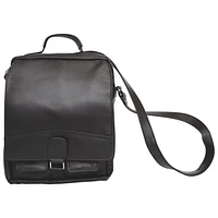 Ashlin Morrie 13.5" Leather Messenger Bag - Black