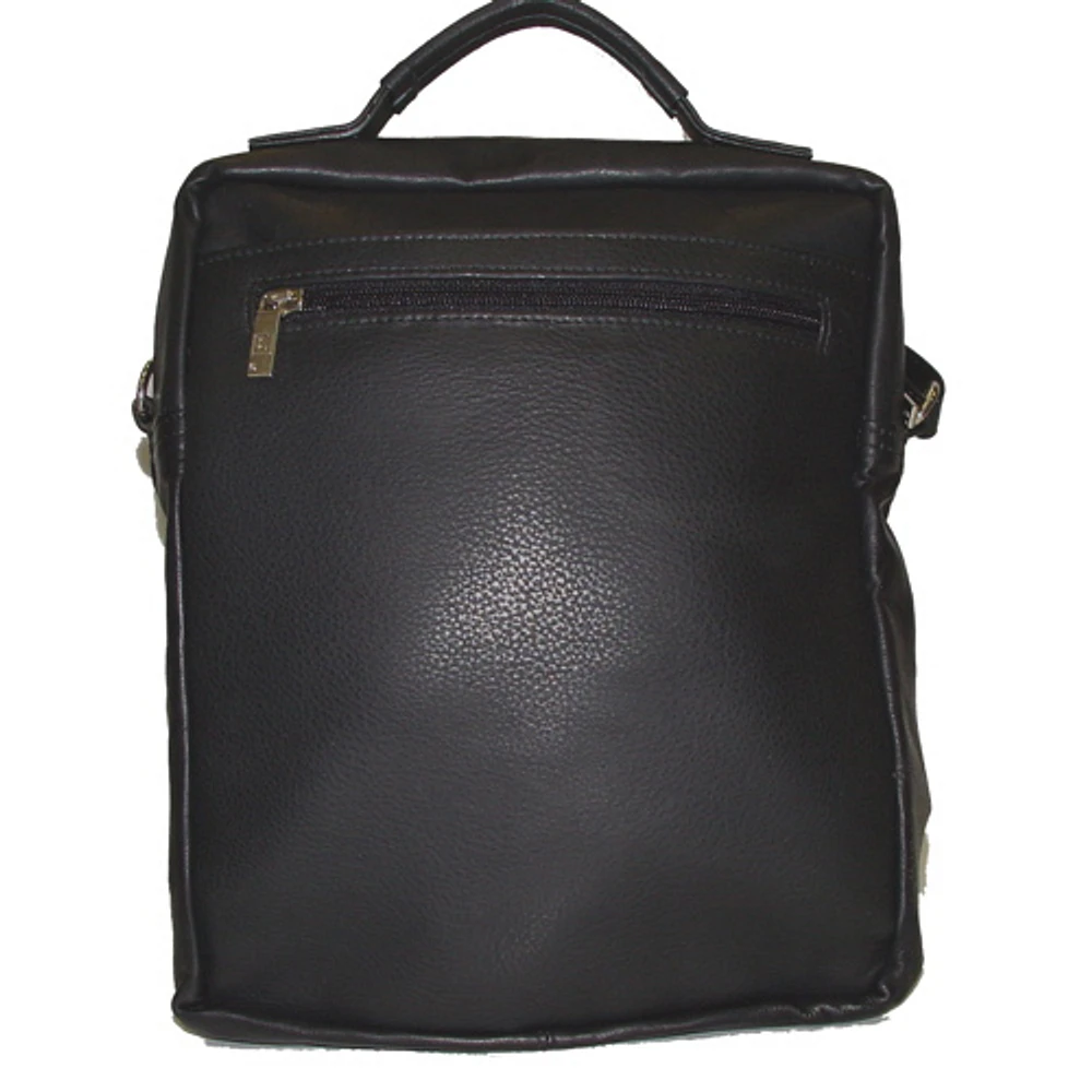 Ashlin Morrie 13.5" Leather Messenger Bag - Black