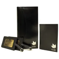 Ashlin Canadiana Leather Travel Kit - Black