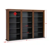 Prepac Triple Wall Mounted Storage Shelf (CFW-0523) - Cherry/ Black
