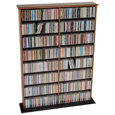 Prepac Library-Style Double Width Wall Storage (CMA-0640) - Cherry/ Black