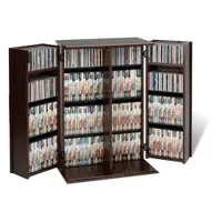33.3" 11-Shelf Media Storage Cabinet - Espresso Brown