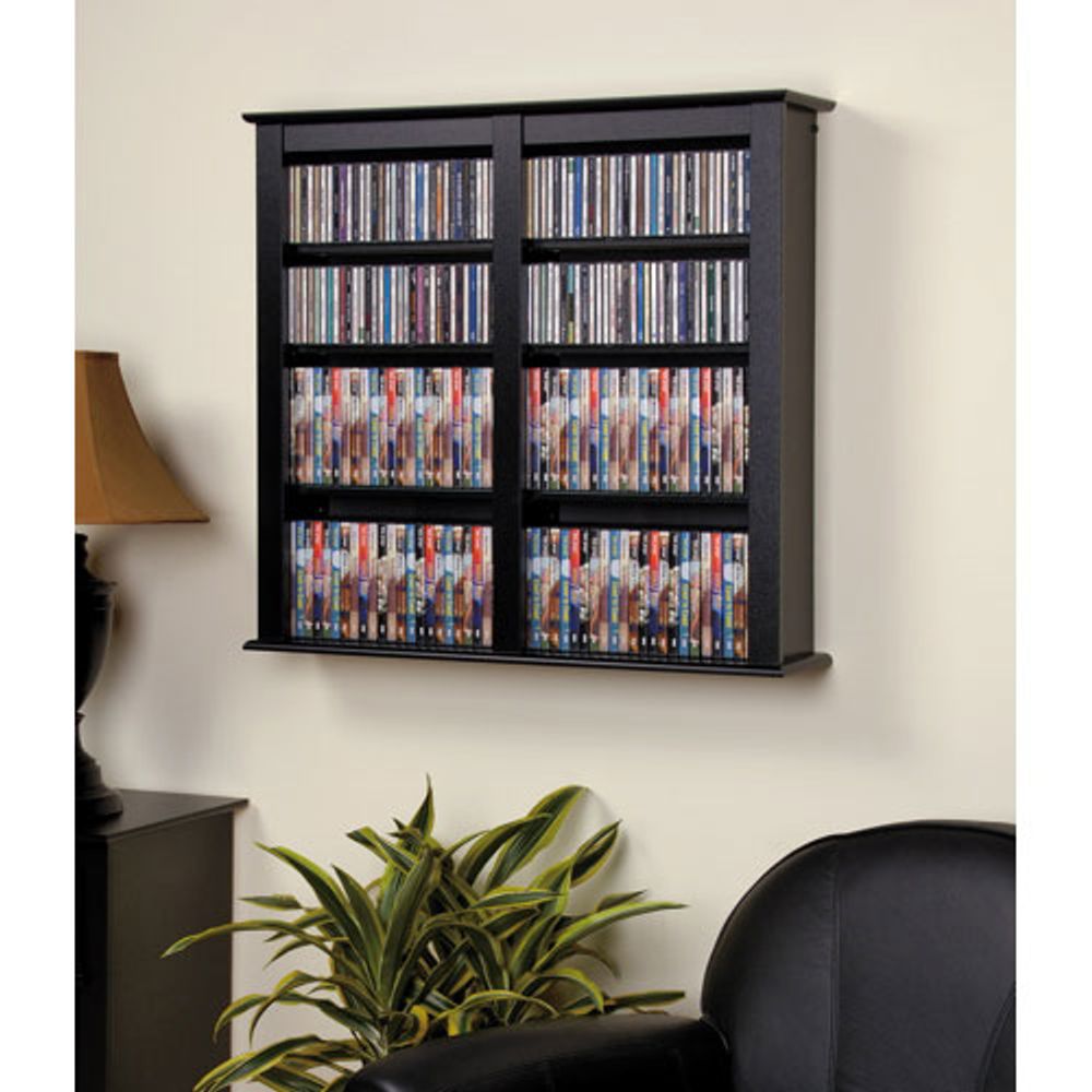 Prepac Double Wall Mounted Storage Shelf (BFW-0349) - Black