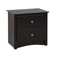 Sonoma Contemporary 2-Drawer Nightstand - Black