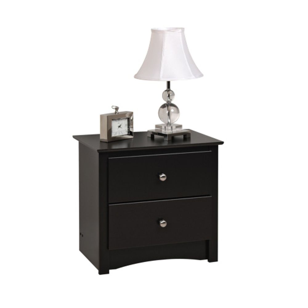 Sonoma Contemporary 2-Drawer Nightstand - Black