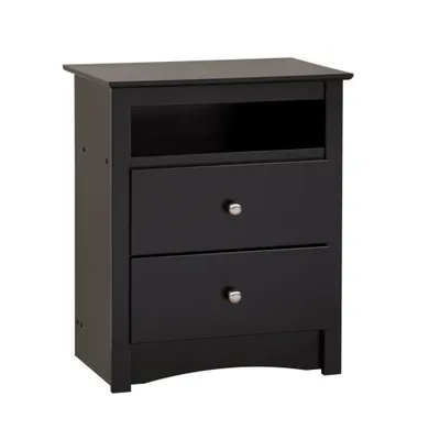 Sonoma Contemporary 2-Drawer Nightstand - Black