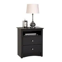 Sonoma Contemporary 2-Drawer Nightstand - Black