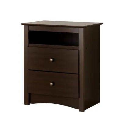 Fremont Contemporary 2-Drawer Nightstand - Espresso Brown