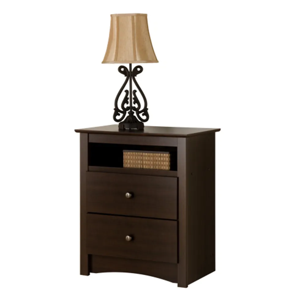 Fremont Contemporary 2-Drawer Nightstand - Espresso Brown