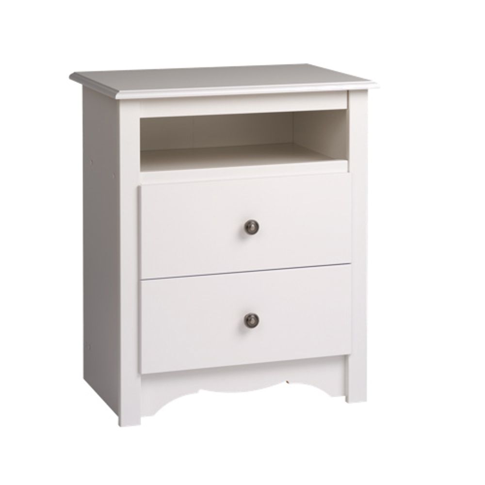 Monterey Contemporary 2-Drawer Nightstand - White