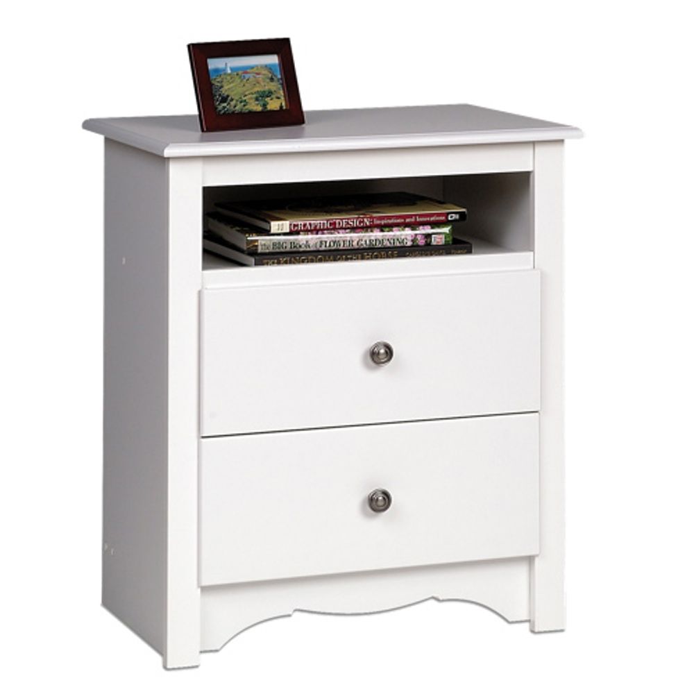 Monterey Contemporary 2-Drawer Nightstand - White