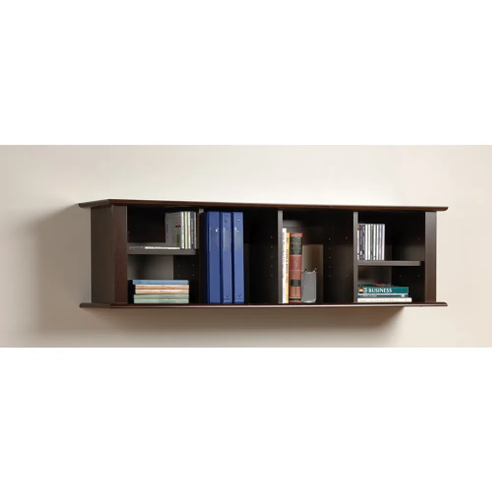 Prepac 4-Shelf Wall-Mounted Desk Hutch (EHD-1348) - Espresso