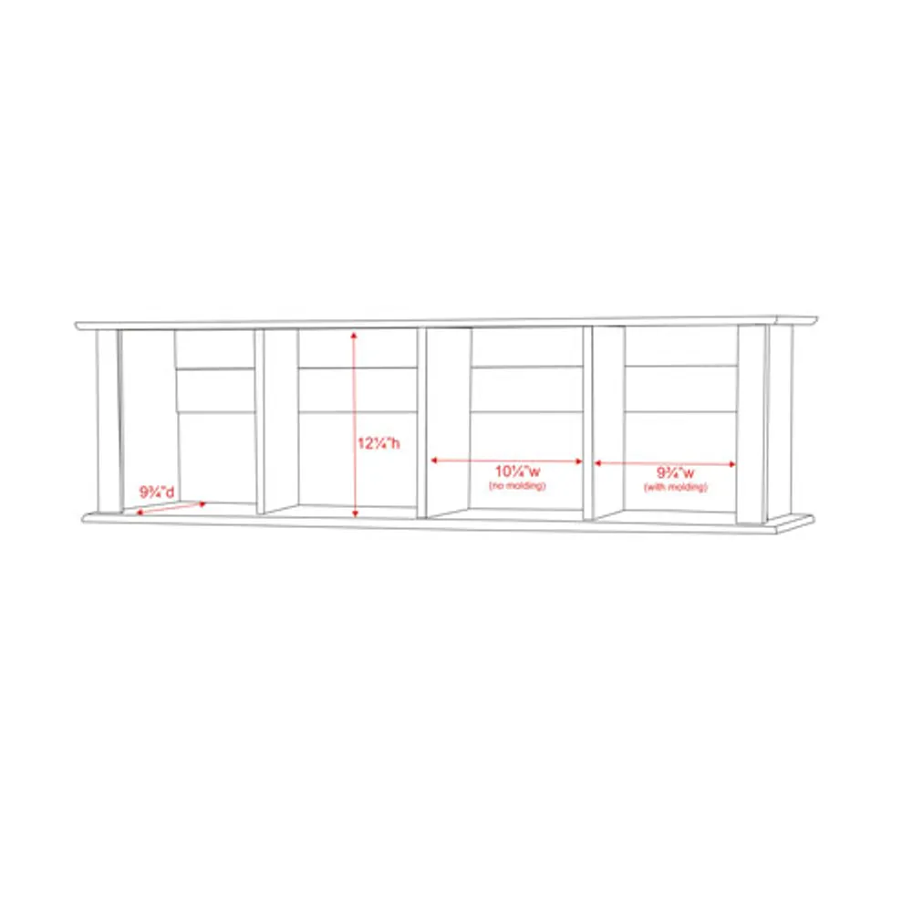 Prepac 4-Shelf Wall-Mounted Desk Hutch (EHD-1348) - Espresso