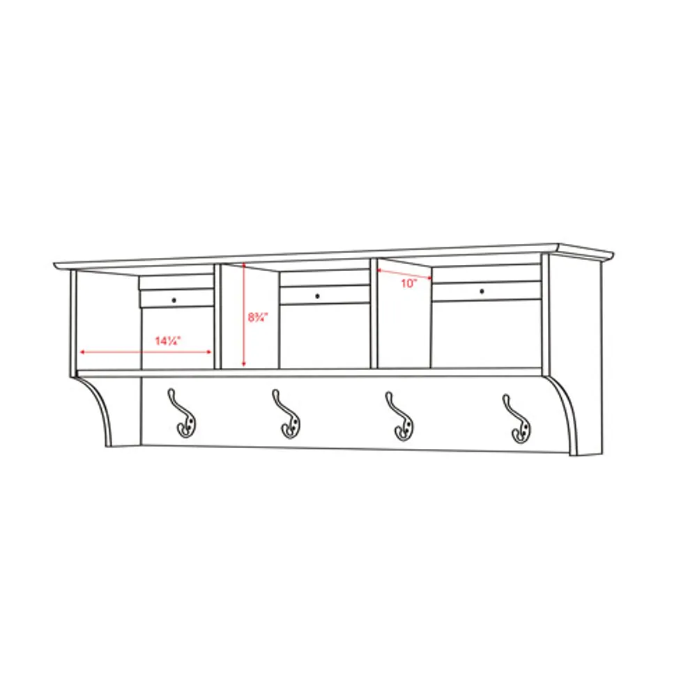 Prepac Entryway Cubbie Shelf (WEC-4816) - White