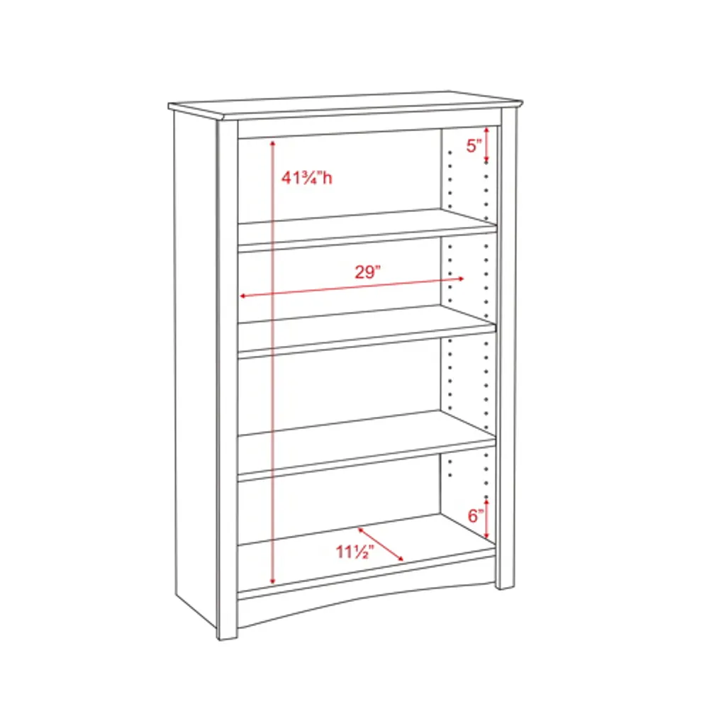 Bibliothèque de 48 po à 4 tablettes - Brun expresso