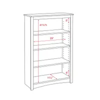 Bibliothèque de 48 po à 4 tablettes - Brun expresso