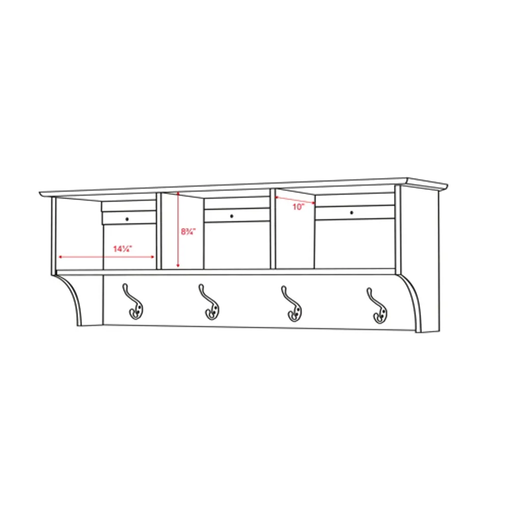 Prepac Entryway Cubbie Shelf (EEC-4816) - Espresso