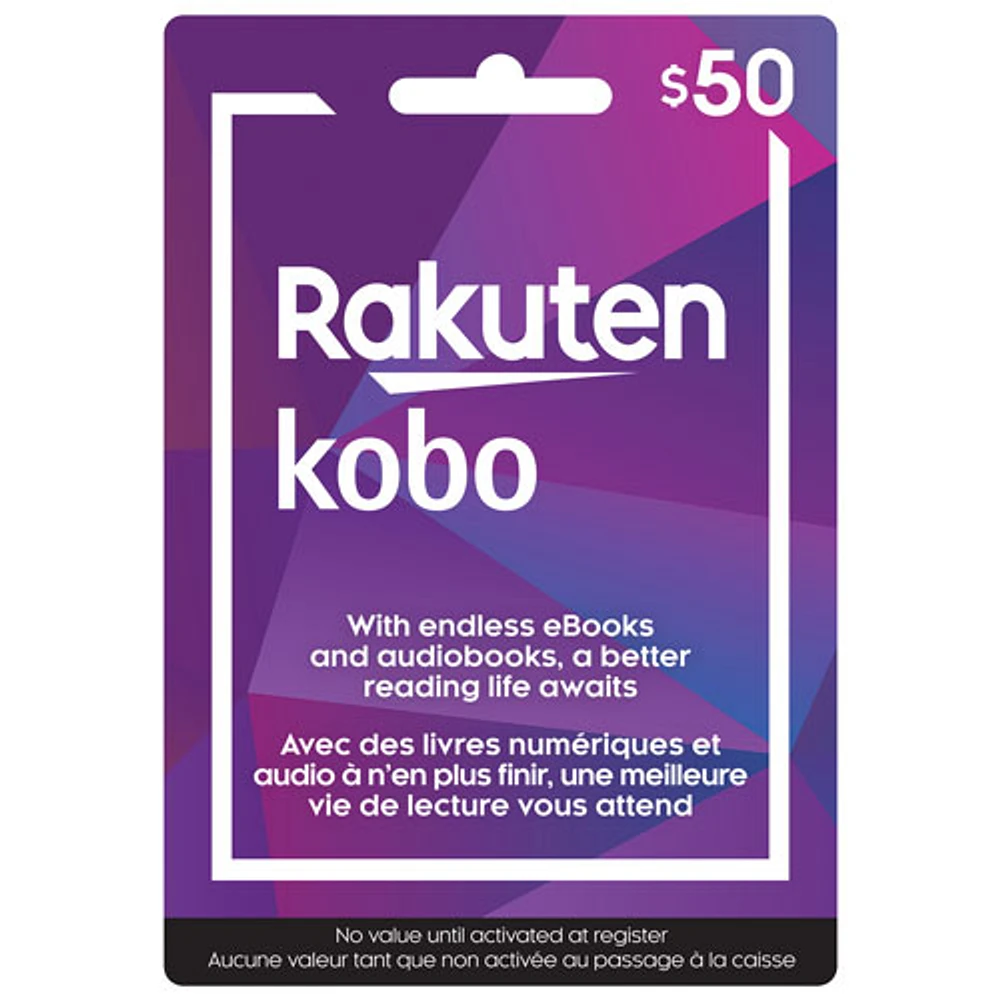 Carte prépayée Kobo de 50 $ - En magasin seulement