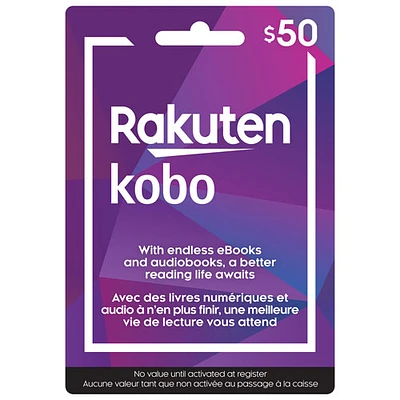 Carte prépayée Kobo de 50 $ - En magasin seulement