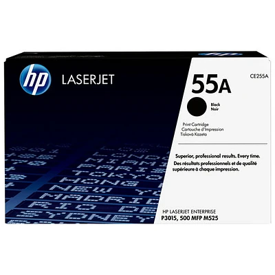 Cartouche de poudre d'encre noire LaserJet 55A de HP (CE255A)