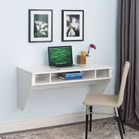 Contemporary Floating Desk - White