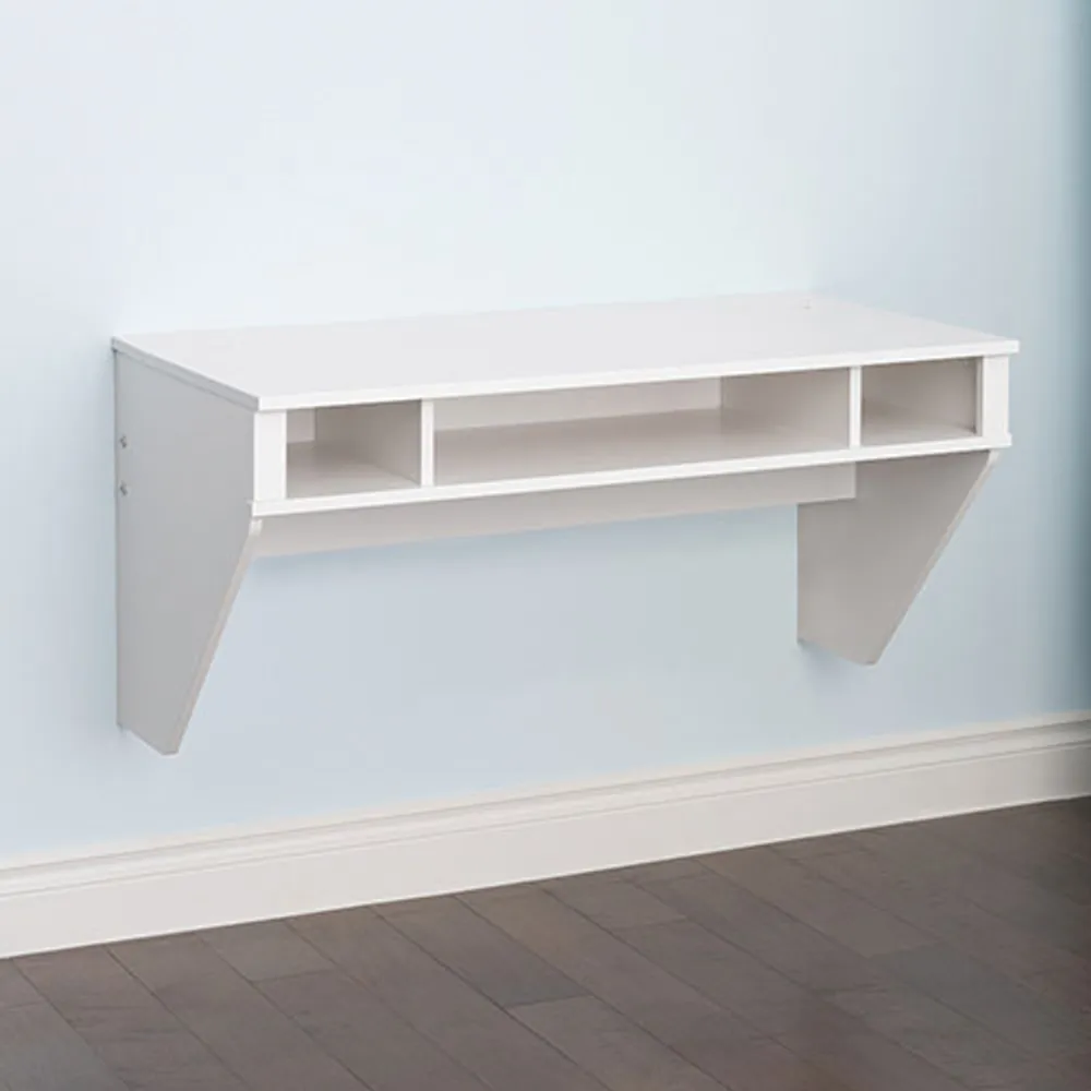 Contemporary Floating Desk - White