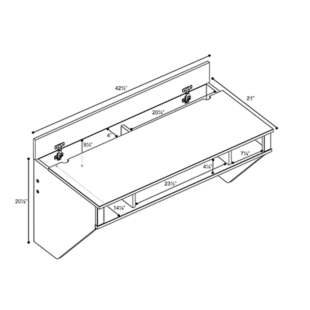 Contemporary Floating Desk - White