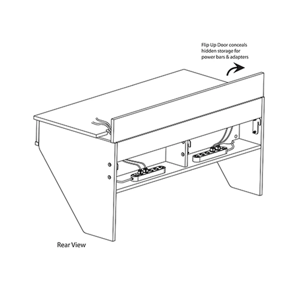 Contemporary Floating Desk - White