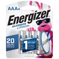 Energizer Ultimate Lithium AAA 1.5V Batteries (L92BP4) - 4-Pack