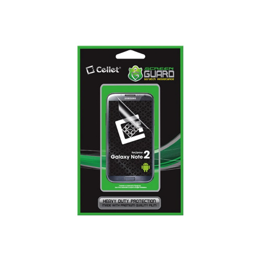 Protecteur d'écran Screen Guard de Cellet pour Galaxy Note II de Samsung (F63528)