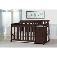 Storkcraft Portofino 4-In-1 Fixed Side Convertible Crib Changer-Espresso