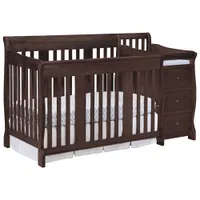 Storkcraft Portofino 4-In-1 Fixed Side Convertible Crib Changer-Espresso