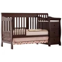 Storkcraft Portofino 4-In-1 Fixed Side Convertible Crib Changer-Espresso