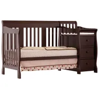 Storkcraft Portofino 4-In-1 Fixed Side Convertible Crib Changer-Espresso