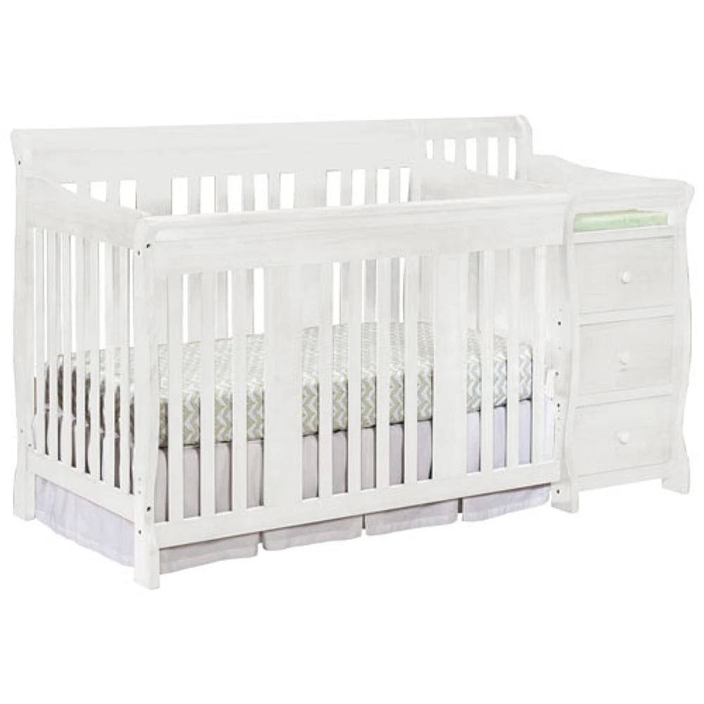 Lit de bébé/table à langer 4-en-1 côté fixe Portofino de Storkcraft - Blanc