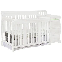 Lit de bébé/table à langer 4-en-1 côté fixe Portofino de Storkcraft - Blanc