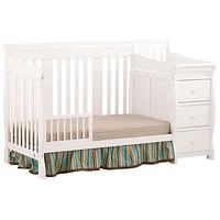 Lit de bébé/table à langer 4-en-1 côté fixe Portofino de Storkcraft - Blanc