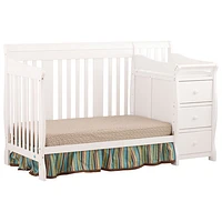 Lit de bébé/table à langer 4-en-1 côté fixe Portofino de Storkcraft - Blanc