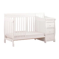 Lit de bébé/table à langer 4-en-1 côté fixe Portofino de Storkcraft - Blanc