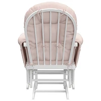 Storkcraft Hoop Glider and Ottoman Set - White/Pink