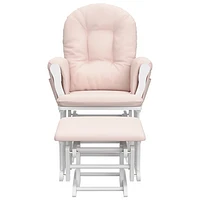 Storkcraft Hoop Glider and Ottoman Set - White/Pink