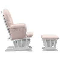 Storkcraft Hoop Glider and Ottoman Set - White/Pink