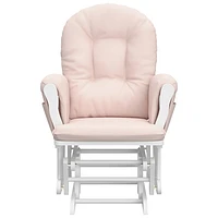 Storkcraft Hoop Glider and Ottoman Set - White/Pink