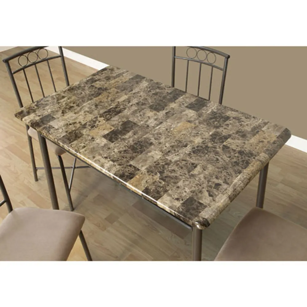 Transitional 5-Piece Dining Set - Bronze/ Espresso Brown