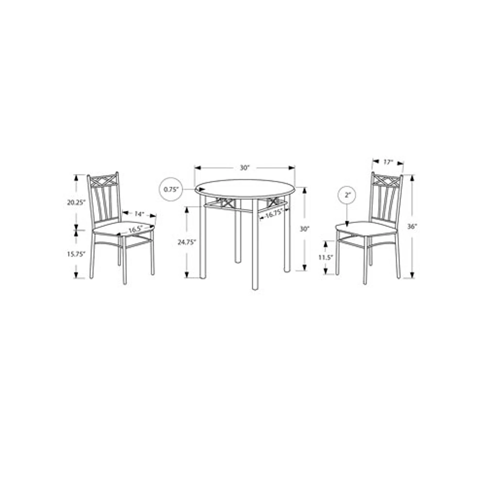 Transitional 3-Piece Bistro Set