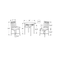 Transitional 3-Piece Bistro Set - Grey/ Charcoal