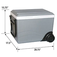 Glacière/Réchaud électrique à roulettes 12 V 34 L (36 pte) de Koolatron - Gris